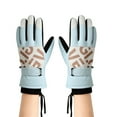 thumbnail image 1 of Winter Gloves Women Thermal Winter Fashion Must Haves Fleece Lined Touch Screen Light Blue Gloves, 1 of 4