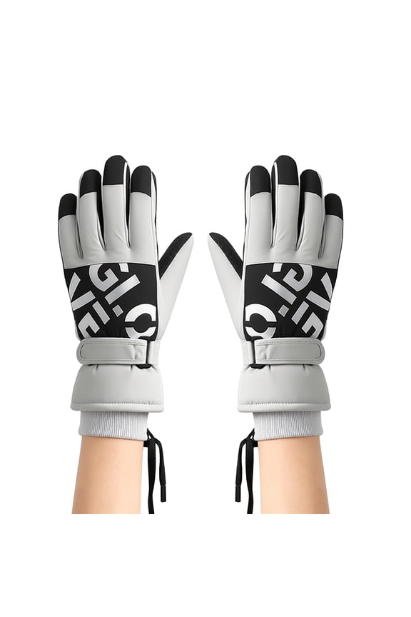 Winter Gloves Women Touchscreen Winter Fashion Fleece Lining Windproof Light Ashy Gloves