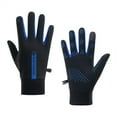 thumbnail image 1 of Winter Gloves Women Warm Fall Fashion Must Haves Fleece Lined Faux Blue Gloves, 1 of 3