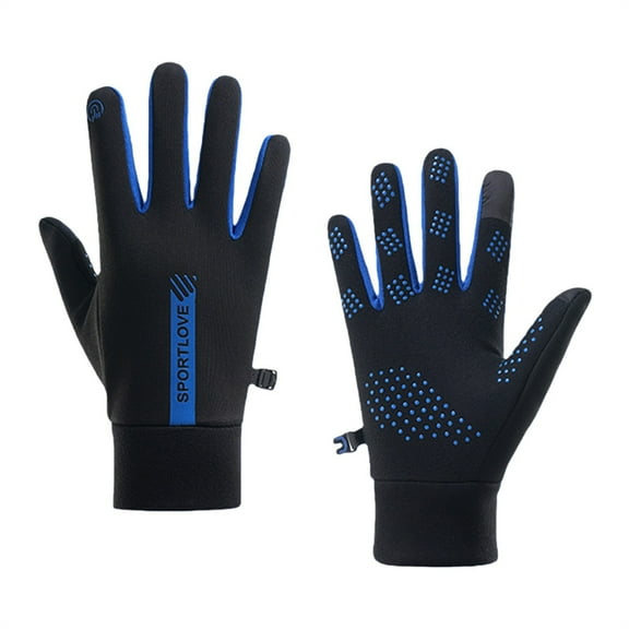 Winter Gloves Women Warm Fall Fashion Must Haves Fleece Lined Faux Blue Gloves