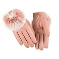 thumbnail image 1 of Winter Gloves Women's Screen Leather Gloves Warm Leather Gloves Windproof And Plush Small Mouth Versatile Cycling And Shopping Gloves, 1 of 7