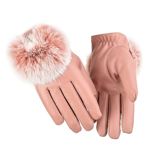 Winter Gloves Women's Screen Leather Gloves Warm Leather Gloves Windproof And Plush Small Mouth Versatile Cycling And Shopping Gloves