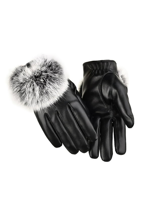 Winter Gloves Women's Screen Leather Gloves Warm Leather Gloves Windproof And Plush Small Mouth Versatile Cycling And Shopping Gloves