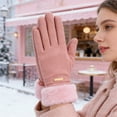 thumbnail image 1 of Winter Gloves, Women's Touchscreen Thermal Gloves, Fleece Lined Windproof Cuff Gloves, Daily Gloves for Women, Cold Weather, Outdoor & Indoor, Cute & Warm, Gifts Baberdicy, Ideal for Women, 1 of 5