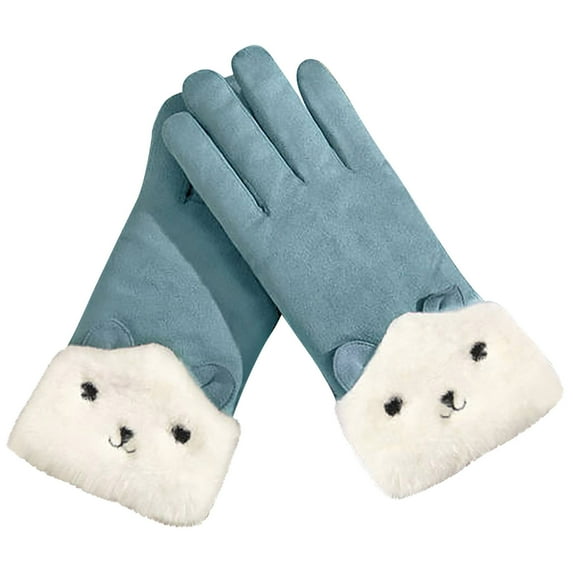 Winter Gloves Women's Warm Keep Cold Proof Warm Touchable Screen Winter Thickening Knitting Plush Glove