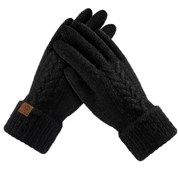 Winter Gloves Woolen Gloves Outdoor Cold Proof Pattern Knitting Gloves Versatile Plush Warm Winter Gloves