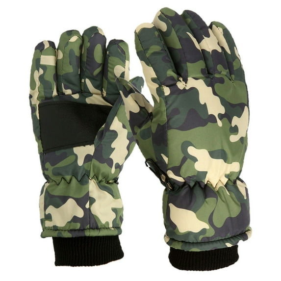 Winter Gloves for Boys Camo Gloves Waterproof Warm Snow Gloves for Children Outdoor Mittens Gloves