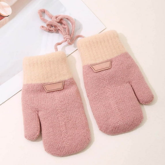 Winter Gloves for Boys Fluffy Warm Lined Gloves Boys Knit Gloves for Ages 4-8 Years Girls Boys