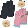 thumbnail image 1 of Winter Gloves for Boys Girls - Kids Warm Knit Thermal Cable Knitted Gloves Wool Fleece Lined Mittens for Cold Weather, 1 of 7