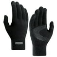 thumbnail image 1 of Winter Gloves for Men Chunky Knit Fleece Lined Insulated Gloves for Outdoor Black L, 1 of 2
