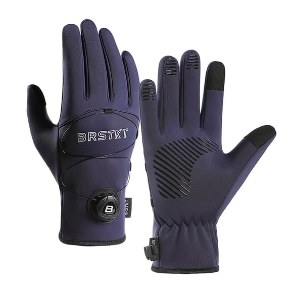 Winter Gloves for Men Fleece Lined Touchscreen Windproof Waterproof Gloves for Skiing Blue L