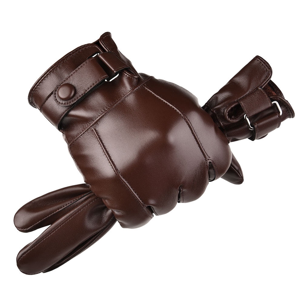 Winter Gloves for Men Genuine Leather Gloves Warm Driving Motorcycle Gloves ,Flexible and Comfortable