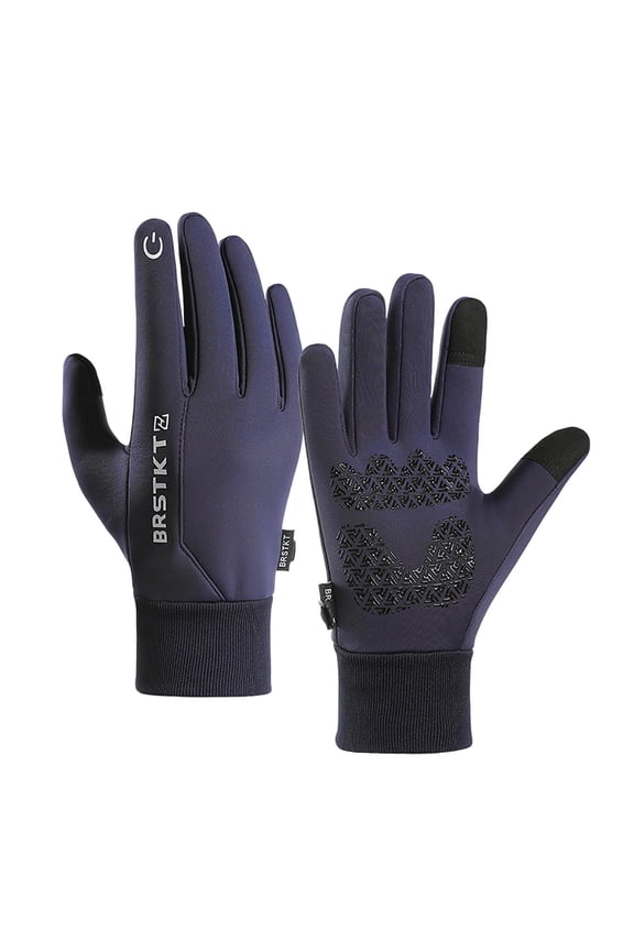 Winter Gloves for Men Thermal Water Resistant Gloves Touch Screen Gloves for Walking,Riding,Cycling,Running and Driving Blue L