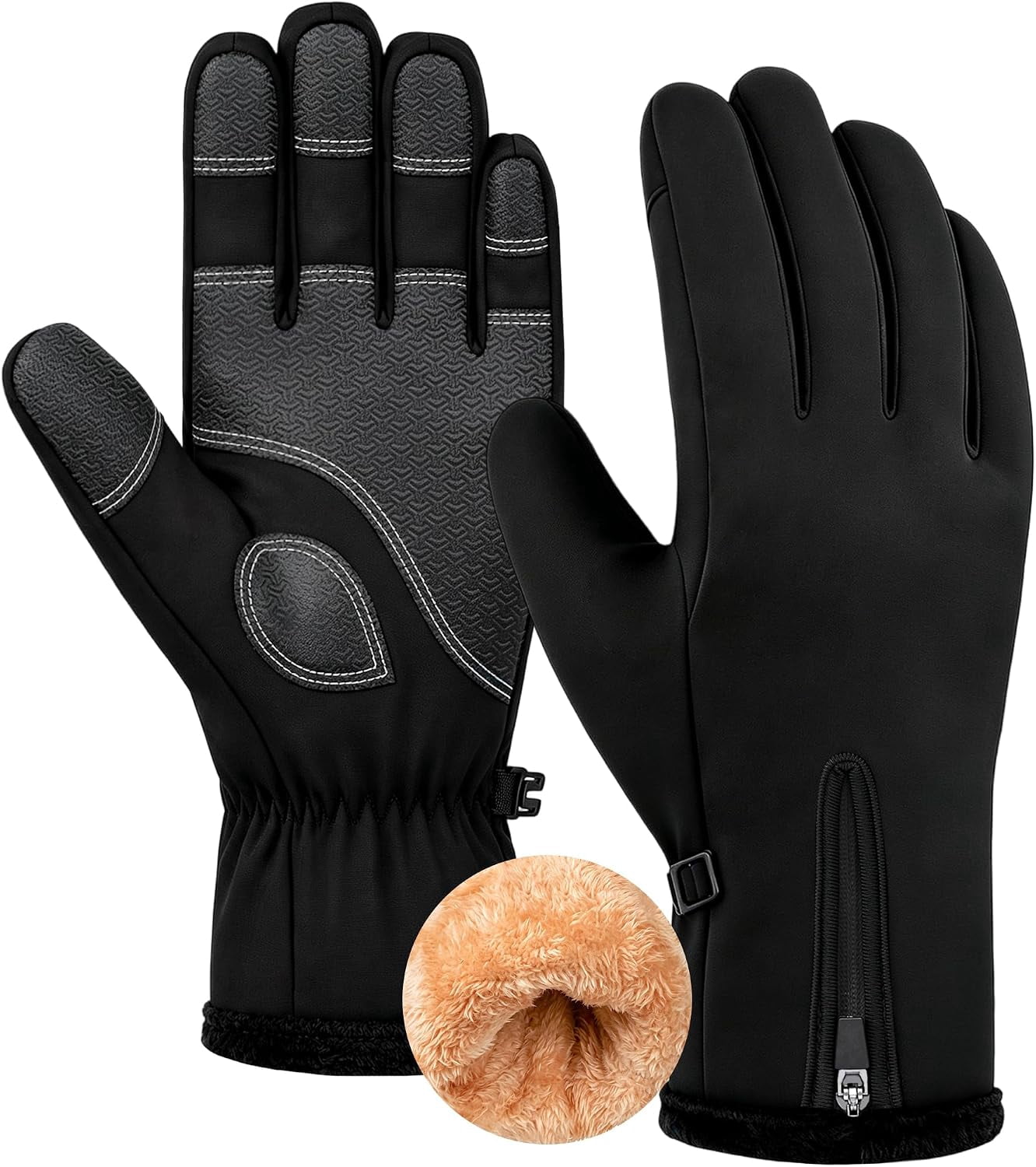 Fall Weather Running Images Winter Gloves for Men Women -30℉ Waterproof Touchscreen Anti-Slip Warm ...