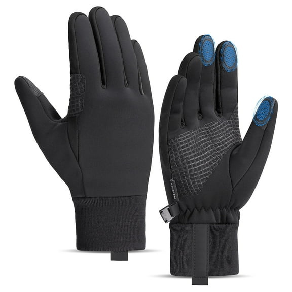 Winter Gloves for Men Women Touch Screen Gloves Anti-Slip Flexible for Cycling, Running, Hiking, Driving, Black, XL
