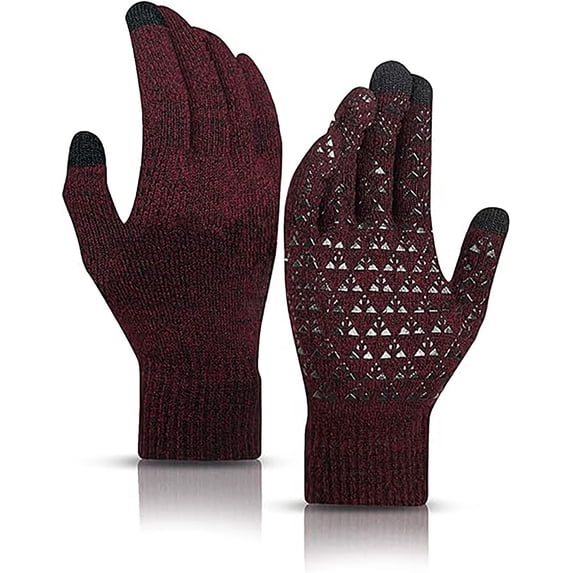 Winter Gloves for Men Women - Upgraded Touch Screen Cold Weather Thermal Warm Knit Glove for Running Driving Hiking