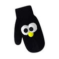 thumbnail image 1 of Winter Gloves for Women Christmas Pom Pom Cartoon Warm Knitted Mittens for Holiday Black-8 Free Size, 1 of 3
