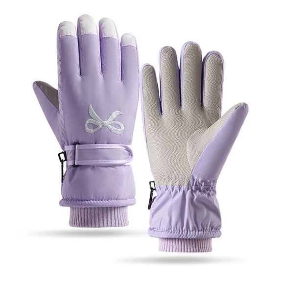 Winter Gloves for Women Hiking Non Slip Windproof Waterproof Outdoor Gloves Purple Free Size