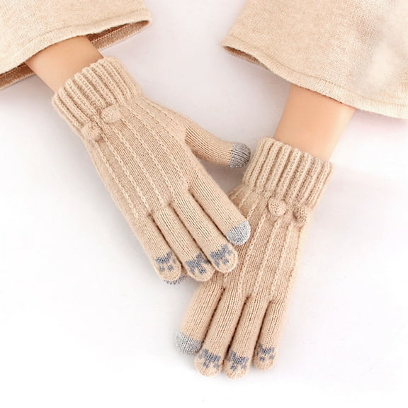 Winter Gloves for Women Men Cold Weather, Touch Screen Warm Knit Gloves with Thermal Fleece Liners for Christmas Gifts