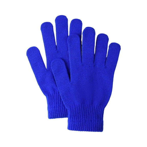 Winter Gloves for Women Men Warm Knit Gloves Cold Weather Stretchy Magic Glove Adults Full Finger Mittens Royal Blue