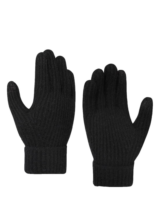 Winter Gloves for Women Touch Screen Thermal Fleece Knit Warm Elastic Gloves for Cold Weather