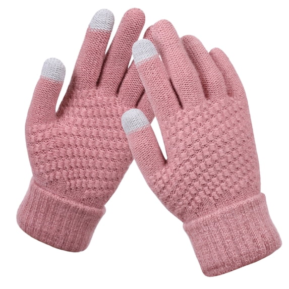 Winter Gloves for Women - Touchscreen Gloves for Women Cold Weather, Fashion Knit Mittens Warm Winter Gloves for Running Driving