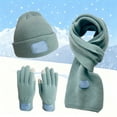thumbnail image 1 of Winter Gloves for Women, Unisex 3 Pcs Winter Warm/Ski Set Knitted Beanie Hat Gloves Scarf, 1 of 3