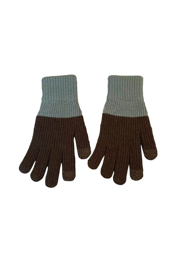 Winter Gloves for Women Warm Thermal Knitted Glove Mittens Touch Screen Texting Gloves Cold Weather Christmas Gifts (One Size, Gray D)