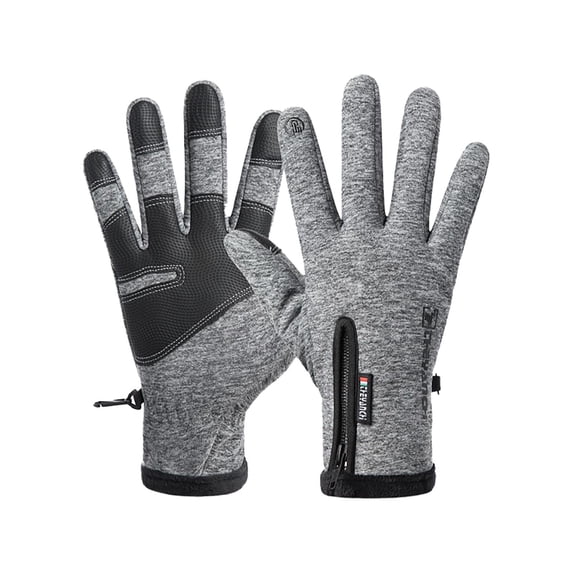 Winter Gloves with Touchscreen Fingers for Men, Warm Cold Weather Driving Gloves Sports Gloves for Cycling Running Skiing Hiking Climbing Grey S