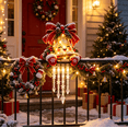 thumbnail image 1 of Winter Glow Christmas Bell Icicle Light Decor, Christmas Snowman Porch Decoration with Glowing Icicle Lights, Festive Outdoor Winter Accent for Entrance, Railing and Home,Christmas Decorations, 1 of 6