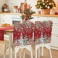 thumbnail image 1 of Winter Gnome Chair Covers Set of 8 Christmas Tree Leaves Flower Snowflake Ball Red Chair Back Covers Stretch Removable Washable Slipcovers Protector for Dining Room Kitchen Party Decor, 1 of 5