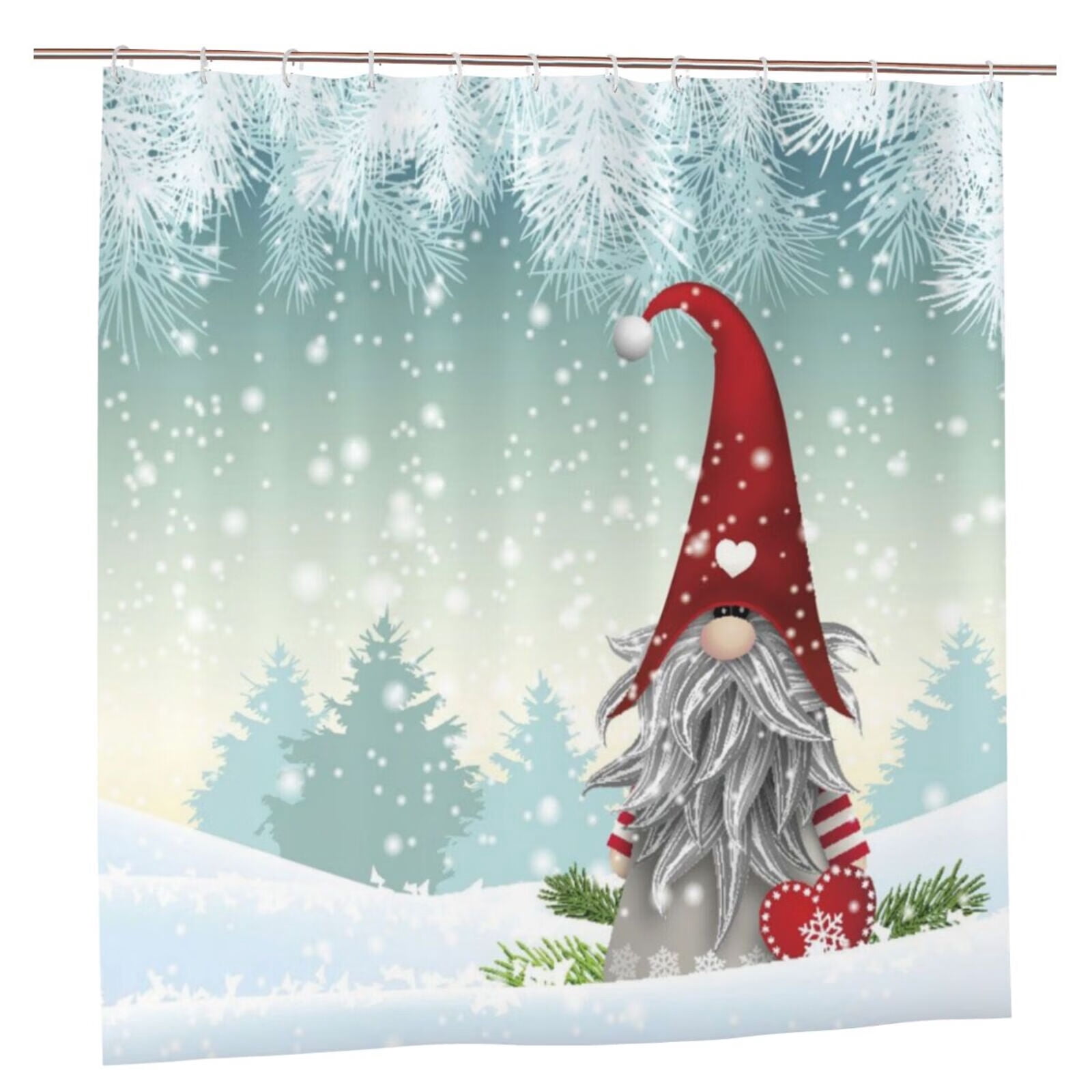 Winter Gnome Shower Curtain for Bathroom Lovely Christmas Gnomes Let it