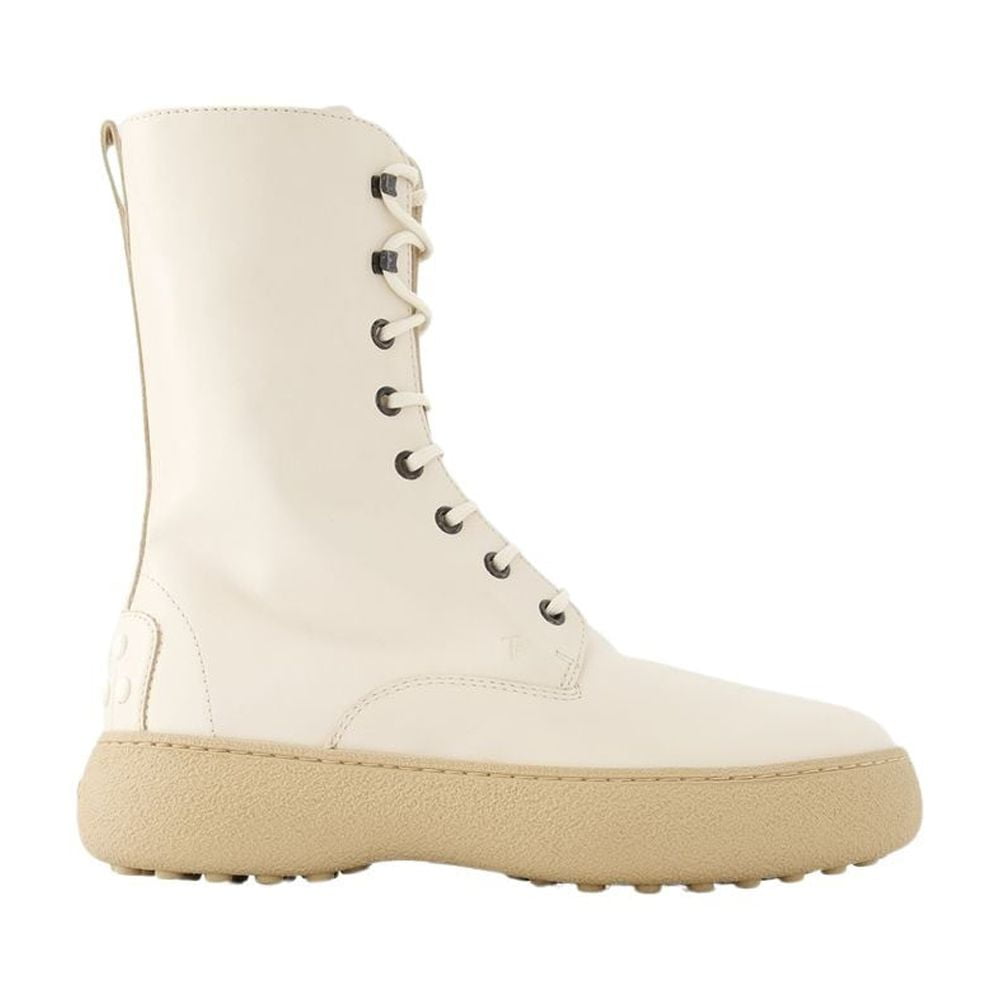 【関税込み】Winter Gommini Boots - Tod's - Leather - White Tod's Female Winter Gommini Boots - Leather - White White