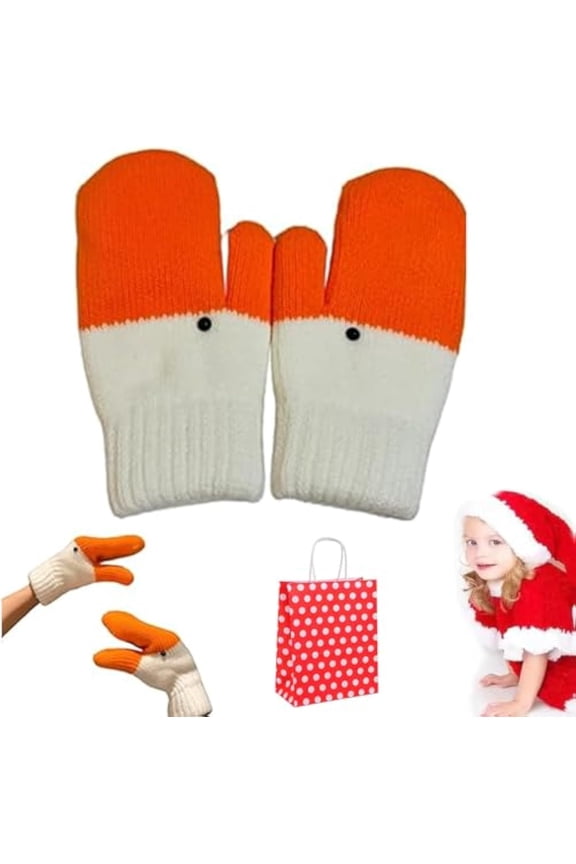 Winter Goose Gloves, 2026 NEW Funny Cute Goose Mittens for Women, Knitted Design,Funny Animal Gifts for Family Friends