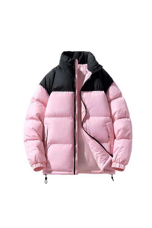 Winter Graphene Thermal Magnetic Cotton Clothing Men Couple Models Padded Hooded Jacket, Unisex Loose and Warm for Couples and Outdoor Use,Pink,3XL
