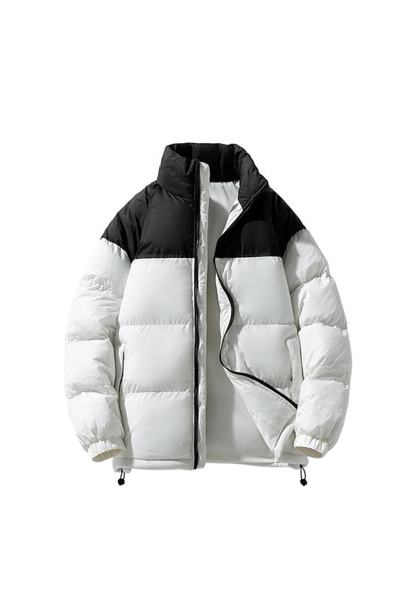 Winter Graphene Thermal Magnetic Cotton Clothing Men Couple Models Padded Hooded Jacket, Unisex Loose and Warm for Couples and Outdoor Use,White,3XL