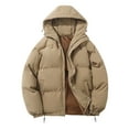 thumbnail image 1 of Winter Graphene Thermal Magnetic Cotton Clothing Men Couple Models Padded Hooded Jacket, Unisex Loose and Warm with Hood for Cold Weather,Khaki,XL, 1 of 8