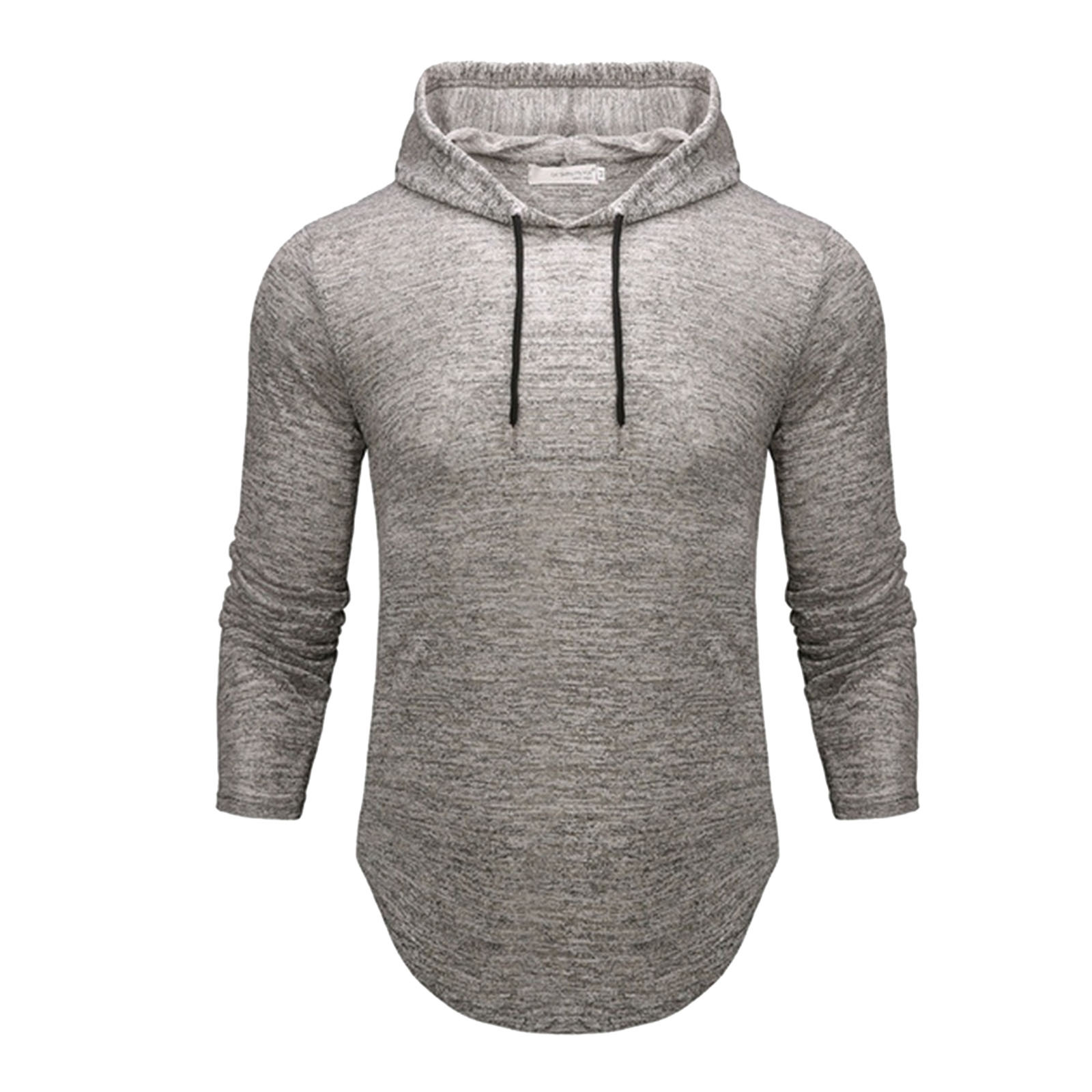Winter Gray Dress Shirts For Men Men'S Fashion Solid Color Top Hooded