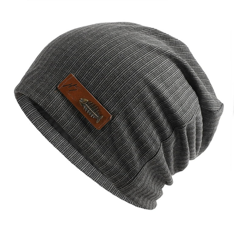 Winter Gray Hats For Men Women Soft Warm Knit Hat Ski Stocking Cap