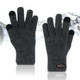 thumbnail image 1 of Winter Gray Men'S Gloves Knitted Adult Five-Finger Screen Thickening Warm Cycling, 1 of 9