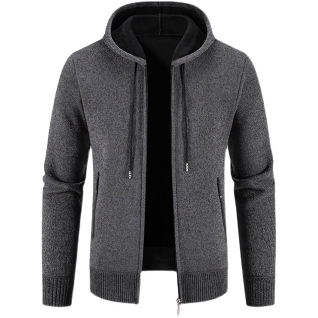 Winter Gray Sweater Coats For Men Mens Autumn And Solid Hooded Zipper