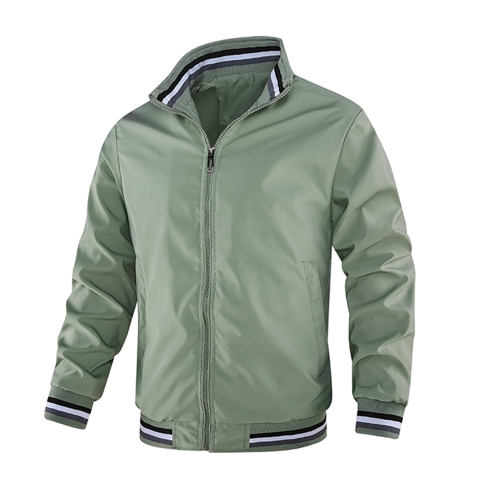 Winter Green Jackets For Men Men'S Casual Jacket Zip Up Lightweight ...