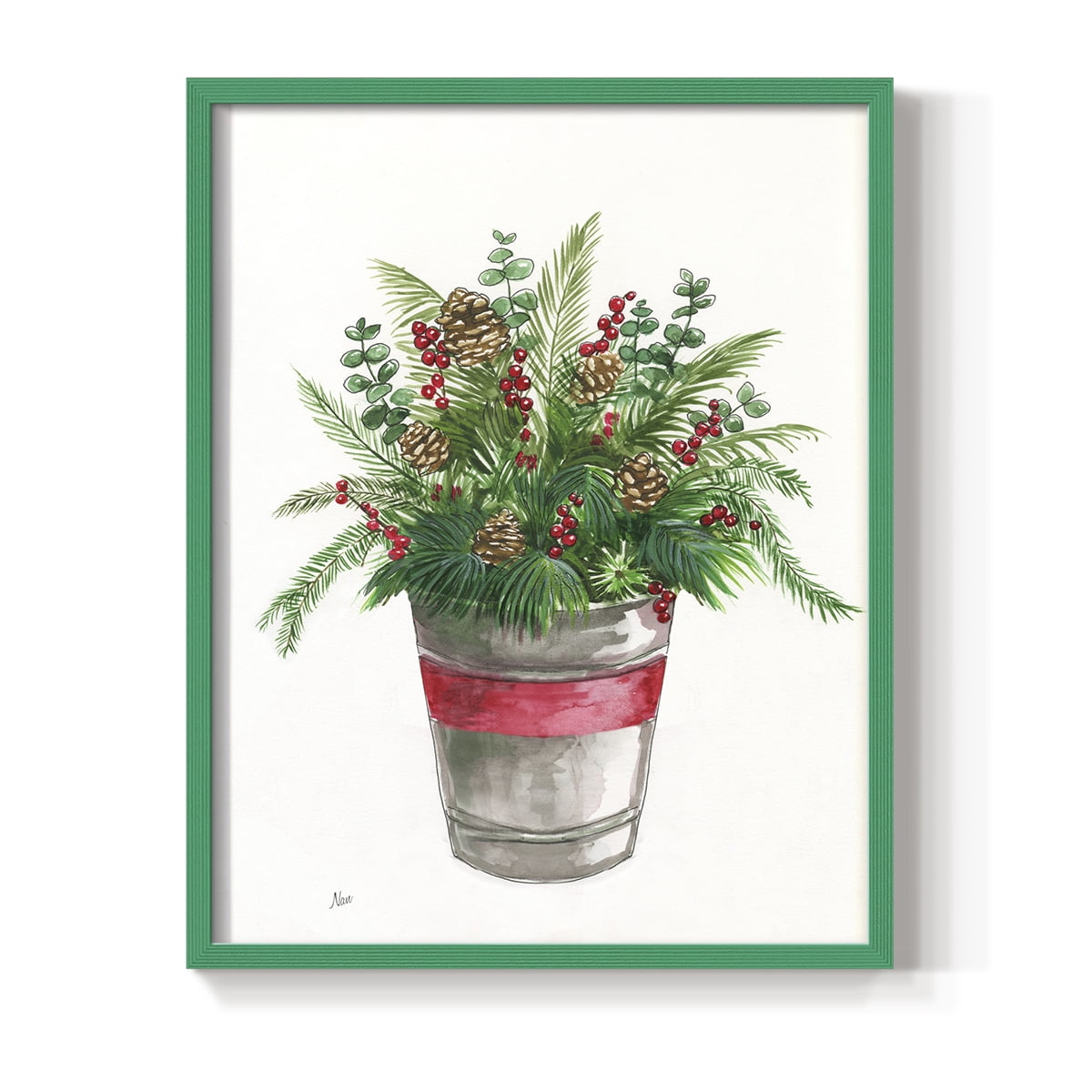 Winter Greens Framed Print - Solid Wood in Single Picture Frame Solid Wood 2 Framed Print