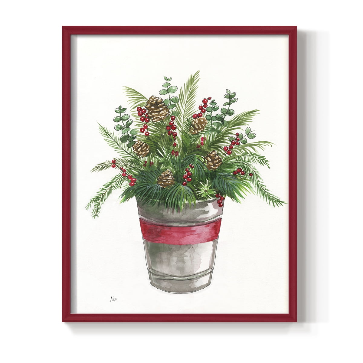 Winter Greens Framed Print - Solid Wood in Single Picture Frame Solid Wood 2 Framed Print