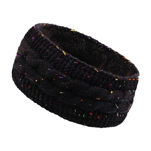 Winter Knitted Headband for Women Cozy Wool Blend Sports Headwrap with Ear Warmers