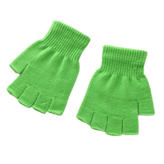 Winter Half Finger Gloves, Knitted Fingerless Mittens, Warm Stretchy Gloves for Men and Women