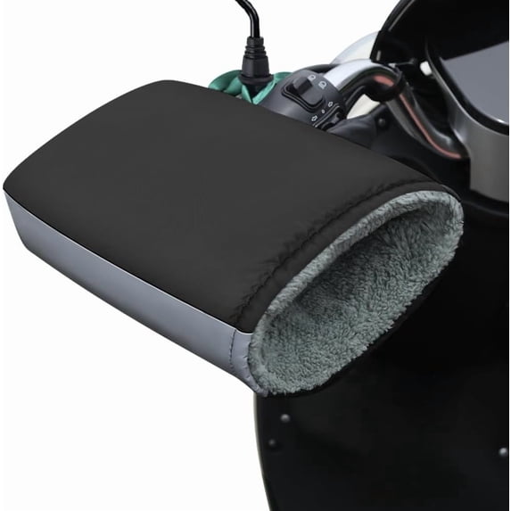 Winter Handlebar Gloves, Motorcycle Handlebar Mitts with Thickened Fleece Lining, Windproof Waterproof Thermal Hand Warmers for ATV, Scooter, Snowmobile, E-Bike
