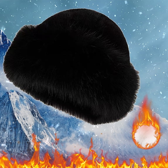 Winter Hat, Mongolian Faux Fur Hat, Thick Plush Ear Flap Hat, Windproof Hat for Women Men, Extreme Cold, Outdoor, Ethnic Style, Unique Gift Baberdicy, Ideal for Men And Women