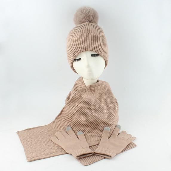 Winter Hat Scarf Gloves And Ear Warmer Warm Knit Hat Screen Gloves Set Winter Neck Scarves For Women Gloves Scarf Hat Set Scarf Hat Gloves Organizer Scarf Gloves Hat Set Light Hat Gloves Scarf Set