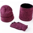 thumbnail image 1 of Winter Hat Scarf Gloves, Warm Fleece Knit Hats Touch Screen Gloves Neck Scarf Set Winter Gifts for Unisex Adult, 1 of 9